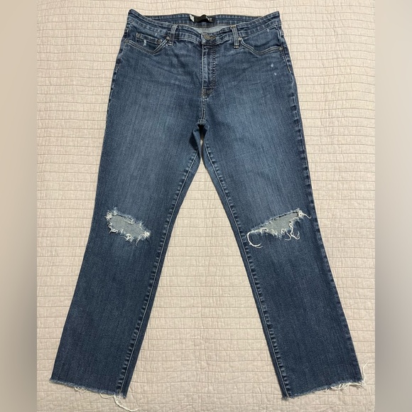 Kut From the Kloth Reese High Rise Fab AB Ankle Straight Raw Hew Jeans Size 12 - Picture 1 of 11